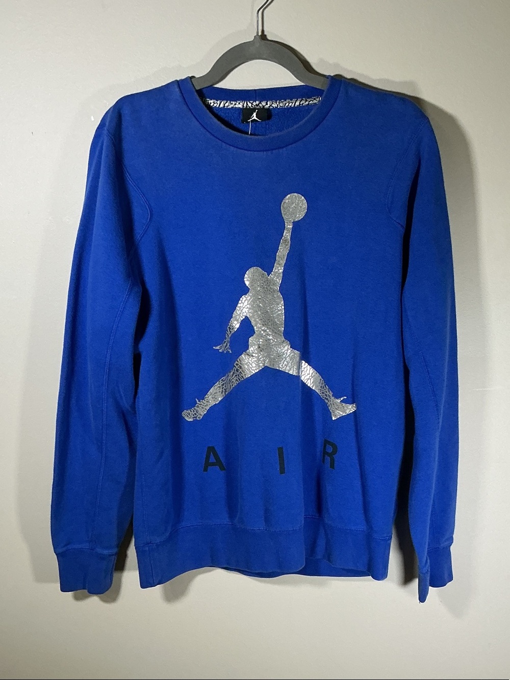 Nike Air Jordan Blue Crewneck Sweatshirt Men’s Large Silver Jumpman